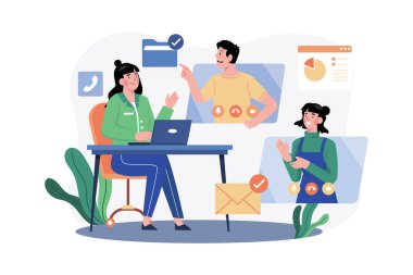 İş Ekibi Video Görüşmesi Yapıyor