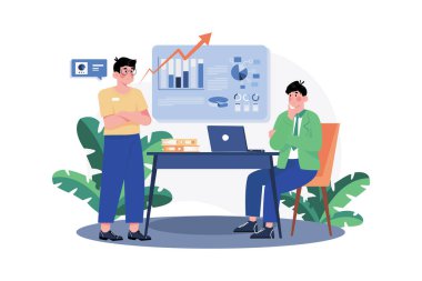 Erkek iş stratejisi hakkında düşünüyor