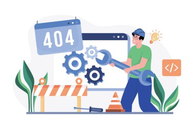 Teknik Uzman İllüstrasyon konsepti. Beyaz arkaplanda izole edilmiş düz bir illüstrasyon