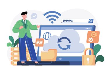 Baş Teknoloji Subayı Illustration konsepti. Beyaz arkaplanda izole edilmiş düz bir illüstrasyon
