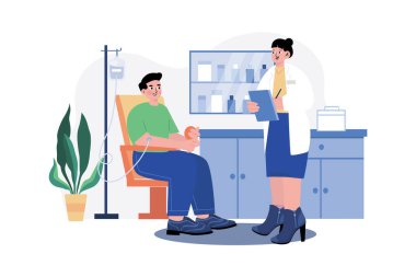 Kan Resimleri Bağışı konsepti. Beyaz arkaplanda izole edilmiş düz bir illüstrasyon