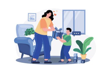 Yılbaşı gecesi illüstrasyon konsepti. Düz illüstrasyon beyaz arkaplanda izole edildi