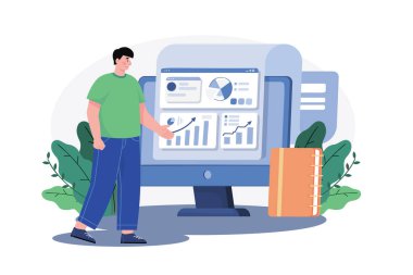 İş Veritabanında Çalışan Adam