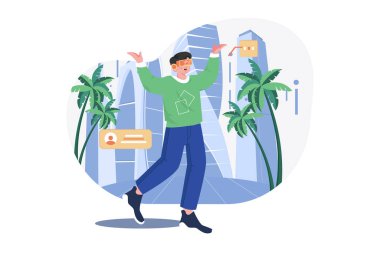 Sanal dünyada hologram şehri. Tecrübe Ölçülebilir konsepti