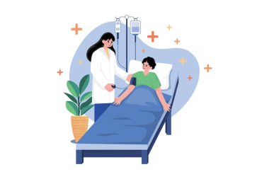 Vücut Sağlığı Çizimi konsepti. Beyaz arkaplanda izole edilmiş düz bir illüstrasyon