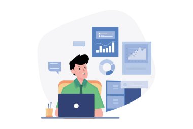 Finans Raporu üzerinde çalışan İşadamı