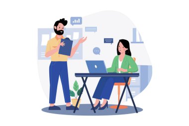 Ofiste çalışan bir işadamı.