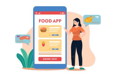 Girl Order Food From Mobile App