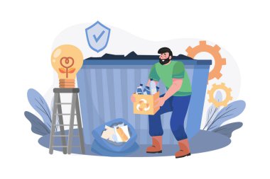 Waste Management Illustration concept on white background
