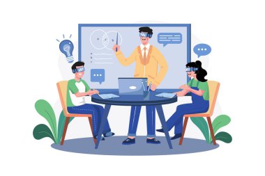 Öğretmenler Günü Çizim Konsepti. Beyaz arkaplanda izole edilmiş düz bir illüstrasyon