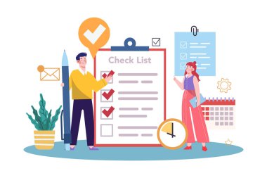 Business Schedule Management Illustration concept on white background