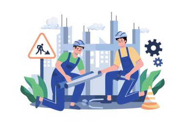 Construction Worker Working On The Construction Project