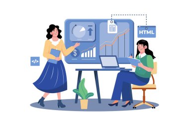 Business Problem Solving Illustration concept on white background