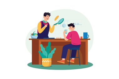 Cooking & Kitchen Illustration concept. A flat illustration isolated on white background