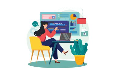 Kodlar yazılıyor ve veri kodu teknolojisi yazılıyor