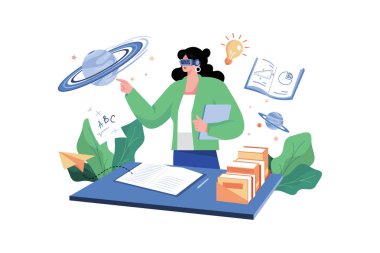 VR Teknolojisi kullanan bir iş adamı