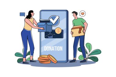 Gönüllü grup akıllı telefondan hayır kurumuna bağış yapıyor.