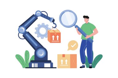 Beyaz arka planda Üretim İzleme Çizimi