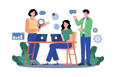 İş adamıyla takım görüşmesi.