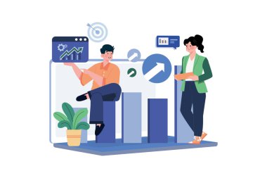 Business Growth Illustration concept on white background