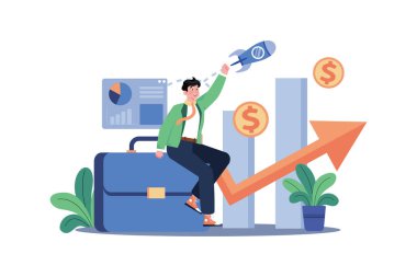Career Growth Illustration concept on white background