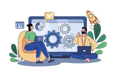  Beyaz arkaplan üzerinde Kullanılabilirlik Testi Illustration kavramı