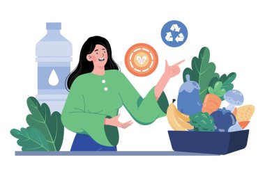 Beyaz arka planda organik gıda çizimi konsepti