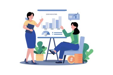 Kadın iyi göstergelerden bahsediyor