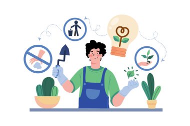 Beyaz arka planda Yeşil Düşünen Resimler konsepti