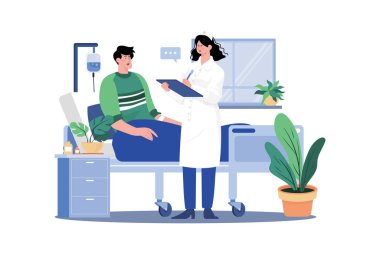 Beyaz arka planda Hasta Kişiler Çizimi