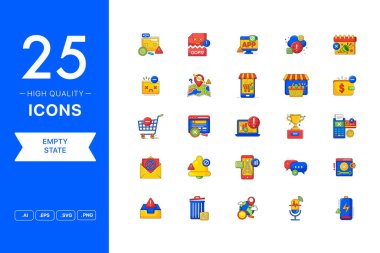 Boş Durum simgelerinin vektör kümesi