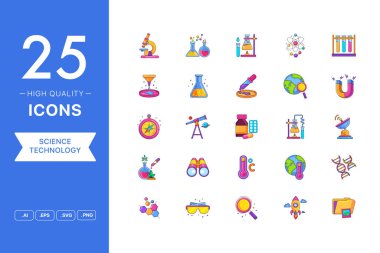 Bilim simgelerinin vektör kümesi