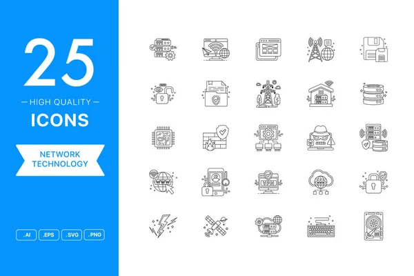 stock vector Vector set of Network Technology icons