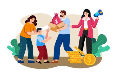 Bir şirket, toplumu desteklemek için bir yardım etkinliğine sponsor oluyor..