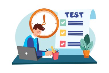 Bir lise öğrencisi standart bir teste hazırlanıyor..