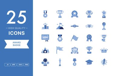 Ödül Rozeti simgelerinin vektör kümesi