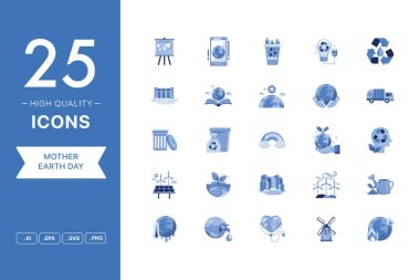 Doğa Ana Dünya Günü simgelerinin vektör kümesi