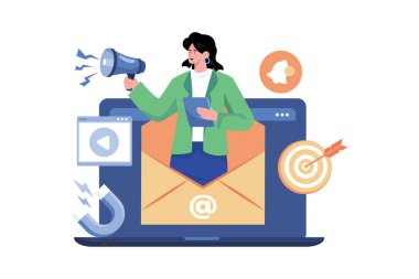 Bir Dijital Pazarlamacı Müşteriye E- posta Pazarlaması Gönder