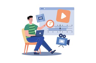 Video Oluşturucu Yeni Vlog Oluşturmak İçin Görüntüyü Düzenliyor