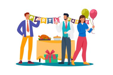 Bir etkinlik için satıcıları, yemek şirketlerini ve dekorasyonları koordine eden organizatör.