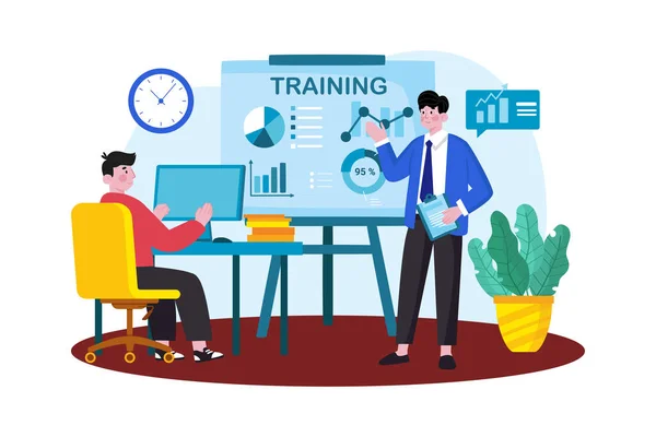 Training Manager Developing Training Programs Team — Stock Vector