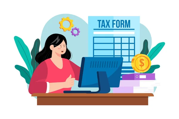 Accountants Maintain Financial Records Prepare Tax Returns — Stock Vector