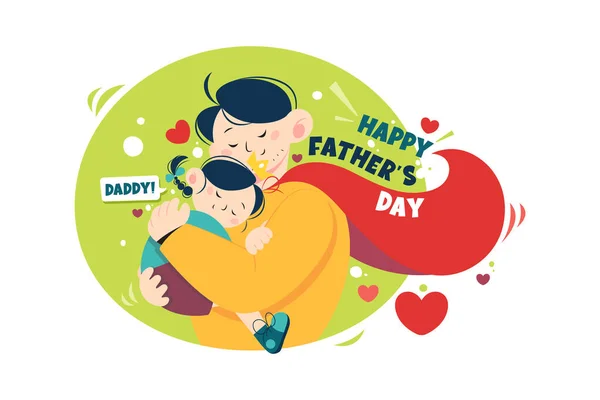 Happy Father Day Illustration Concept White Background — Stock Vector