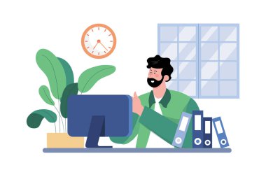 İş arayanlar şirkette çalışmaya başlarlar..