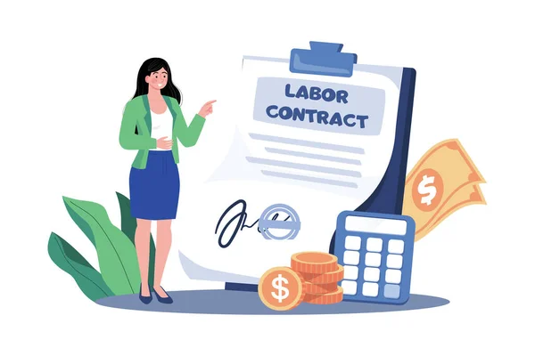 Recruiters Make Proposals Salary Other Benefits — Stock Vector