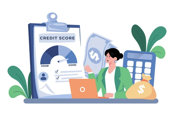 Nilai Kredit Menentukan Kelayakan Kredit Peminjam - Stok Vektor