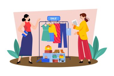 Satış temsilcisi, müşterilere ürün tavsiyeleri ve alımları konusunda yardım eder.