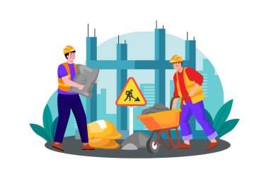 Bir inşaat ekibi yeni bir gökdelenin temelini atıyor..