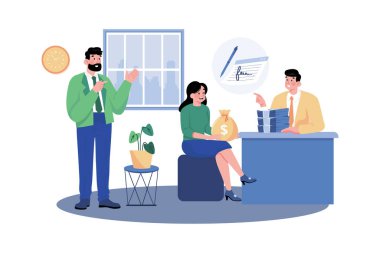 Banka müdürü bir banka şubesinin işleyişini denetliyor..