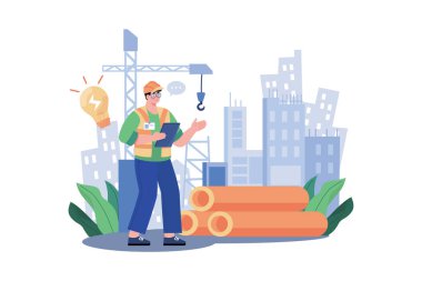 İnşaat şirketi yeni konut kompleksi inşa ediyor.